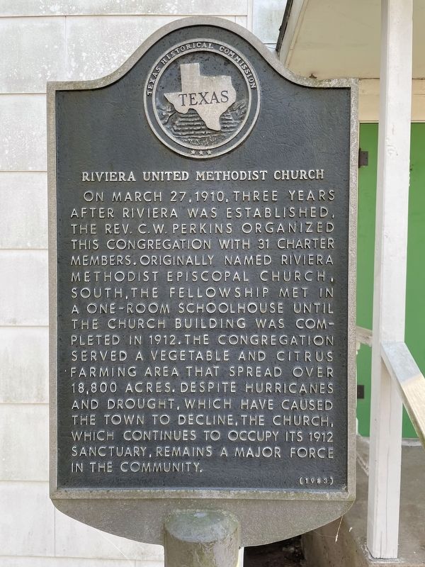 Riviera United Methodist Church Marker image. Click for full size.