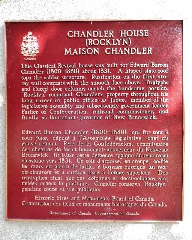 Chandler House (Rocklyn) / Maison Chandler Marker image. Click for full size.