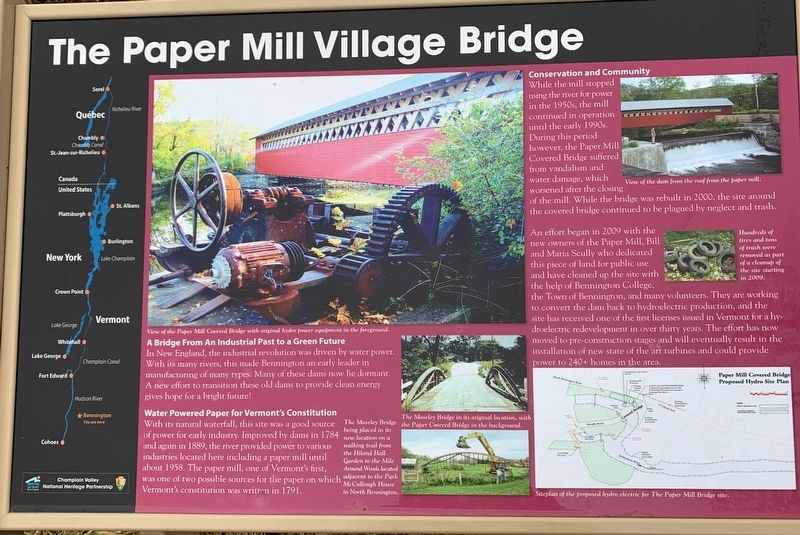 The Paper Mill Village Bridge Marker image. Click for full size.