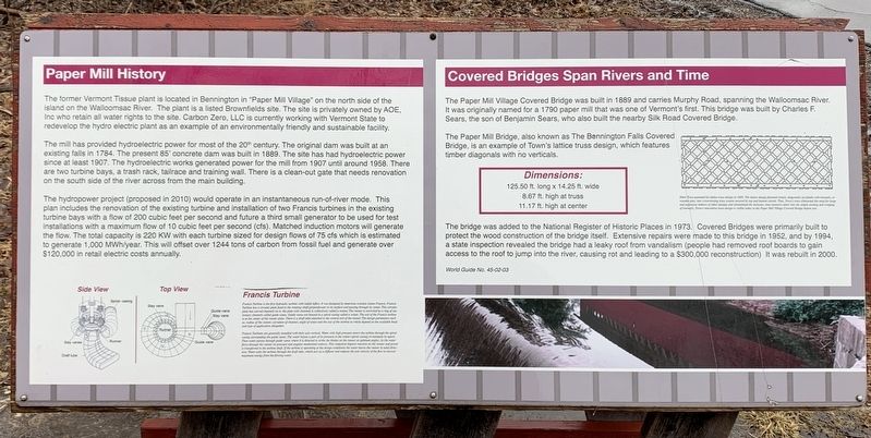 Paper Mill History/Cover Ed Bridges Span Rivers And Time Marker image. Click for full size.