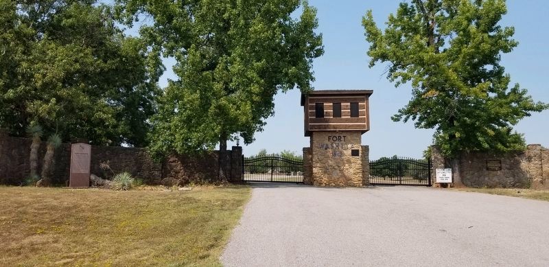 The entrance to Fort Washita and Marker image. Click for full size.