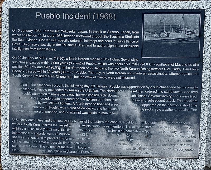 Pueblo Incident Marker image. Click for full size.