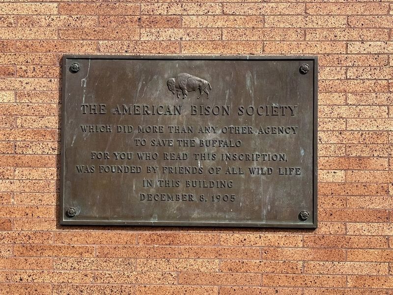 American Bison Society Marker. Click for full size. American Bison Society Marker image. Click for full size.