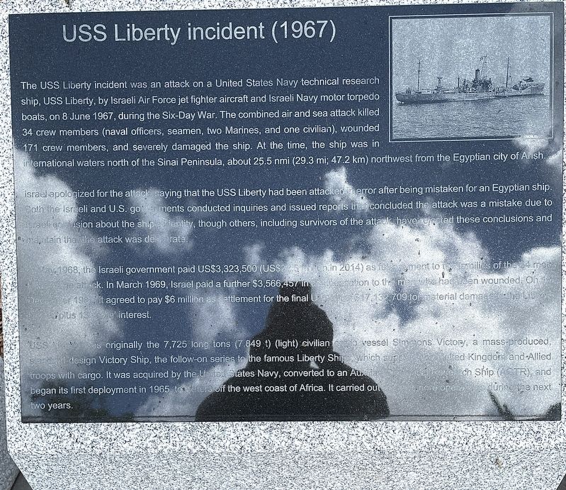 USS Liberty Incident (1967) Marker image. Click for full size.