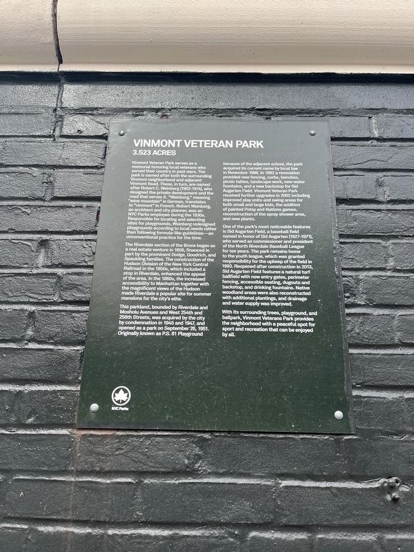 Vinmont Veteran Park Marker. Click for full size. Vinmont Veteran Park Marker image. Click for full size.