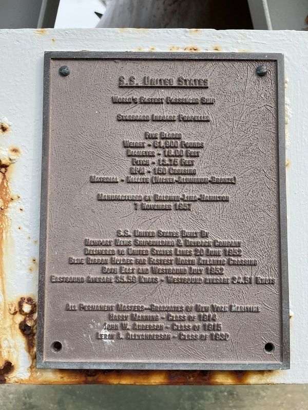 S.S. United States Marker image. Click for full size.