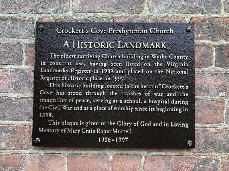 Crockett's Cove Presbyterian Church Marker image. Click for full size.