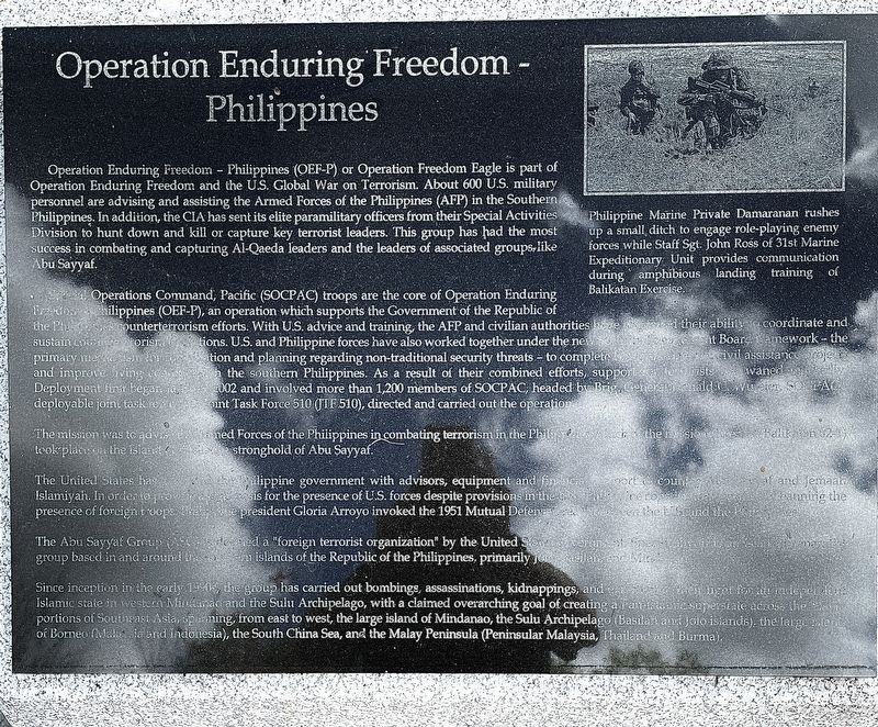 Operation Enduring Freedom - Philippines Marker image. Click for full size.