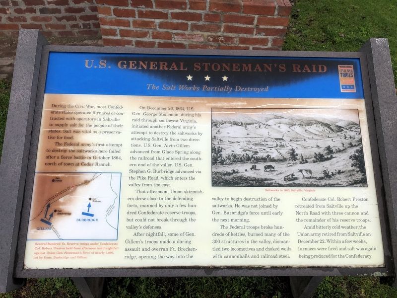 U.S. General Stoneman's Raid Marker image. Click for full size.
