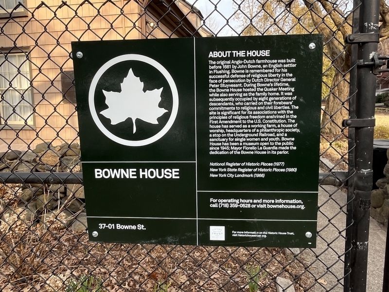 Bowne House Marker image. Click for full size.