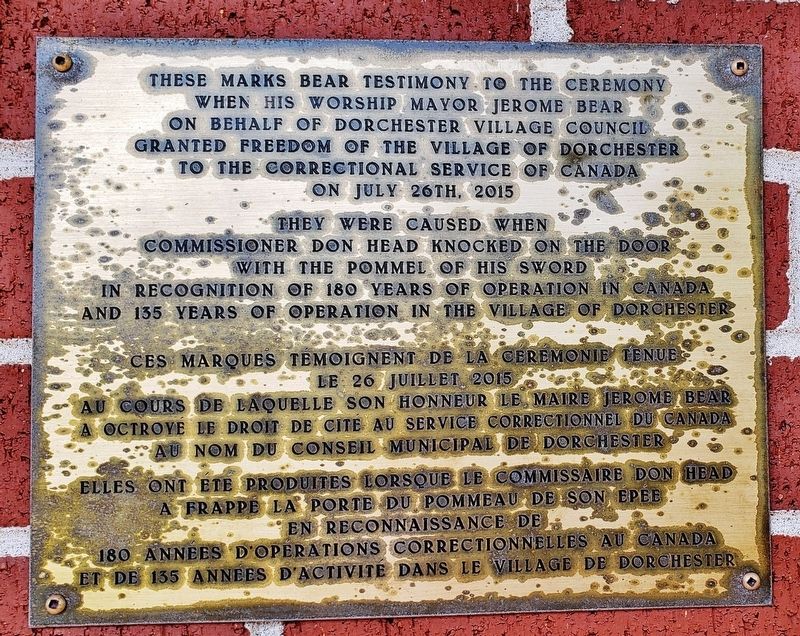 Freedom of the Village of Dorchester Marker image. Click for full size.