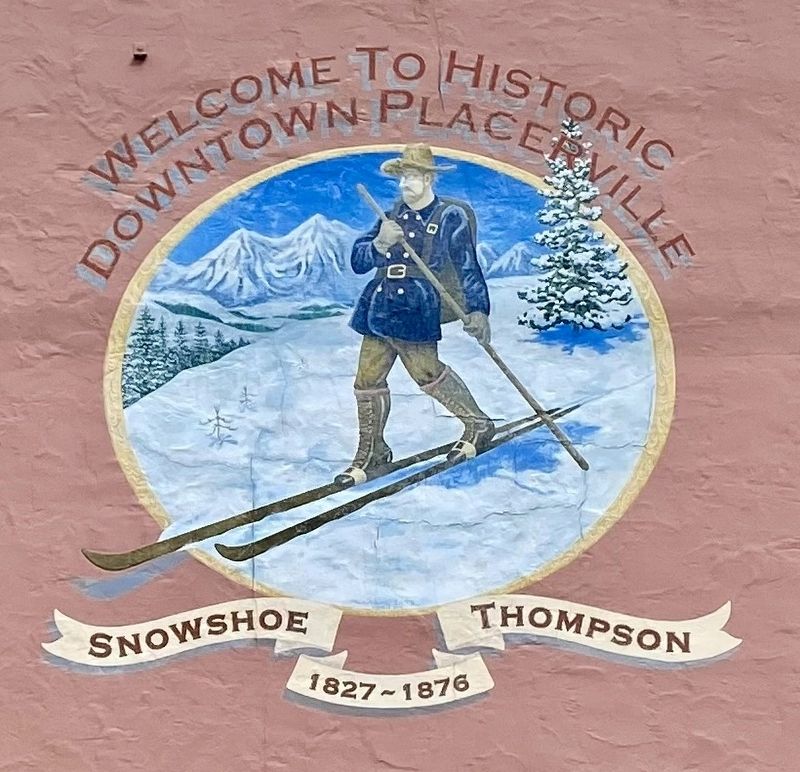John A. "Snowshoe" Thompson Mural image. Click for full size.