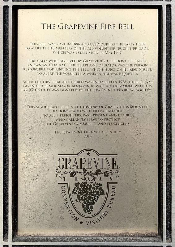 The Grapevine Fire Bell Marker image. Click for full size.