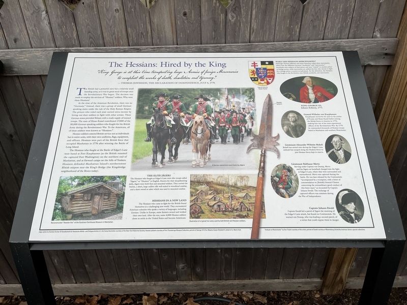 The Hessians: Hired by the King Marker image. Click for full size.