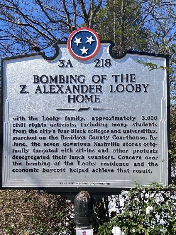 Bombing of the Z. Alexander Looby Home Marker image. Click for full size.
