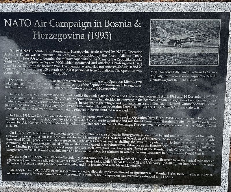 NATO Air Campaign in Bosnia & Herzegovina (1995) Marker image. Click for full size.