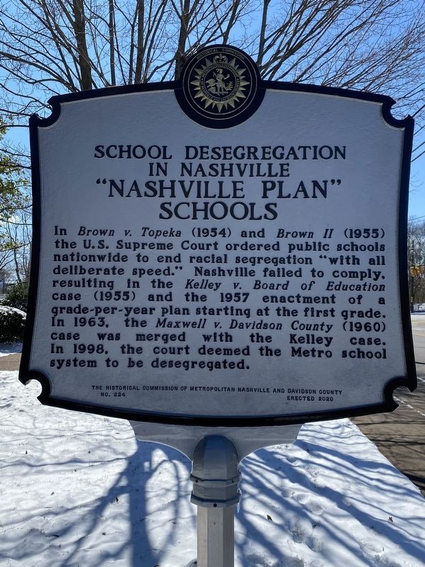 Jones School/School Desegregation in Nashville �Nashville Plan� Schools Marker image. Click for full size.