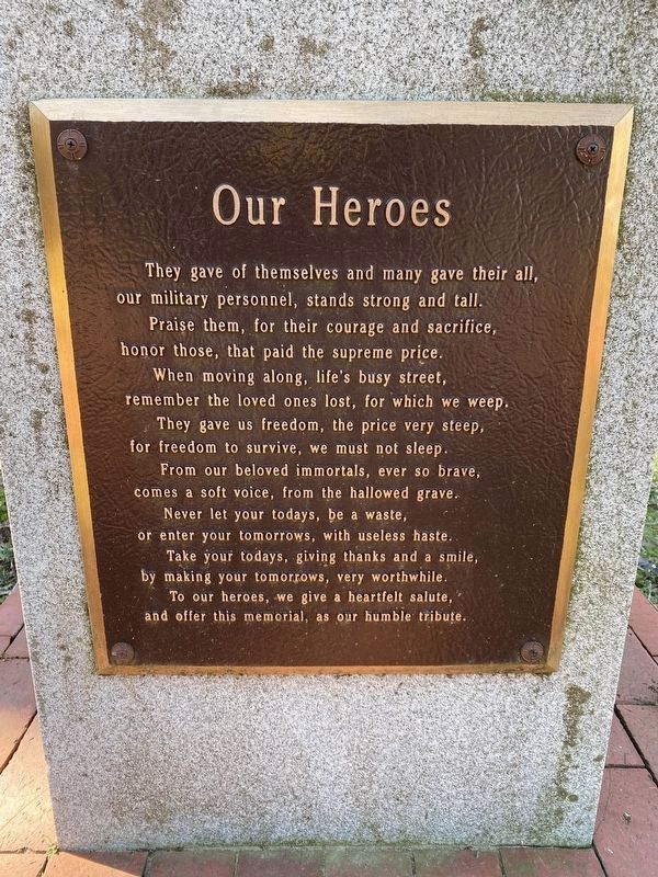 Veterans Memorial - Our Heroes Plaque image. Click for full size.