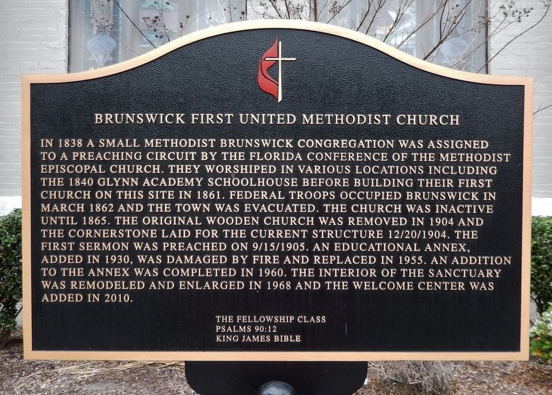 Brunswick First United Methodist Church Marker image. Click for full size.