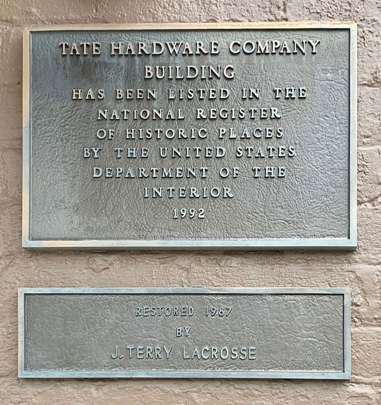 Tate Hardware Company Building Marker image. Click for full size.