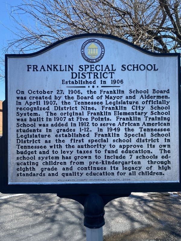 Franklin Special School District Marker image. Click for full size.