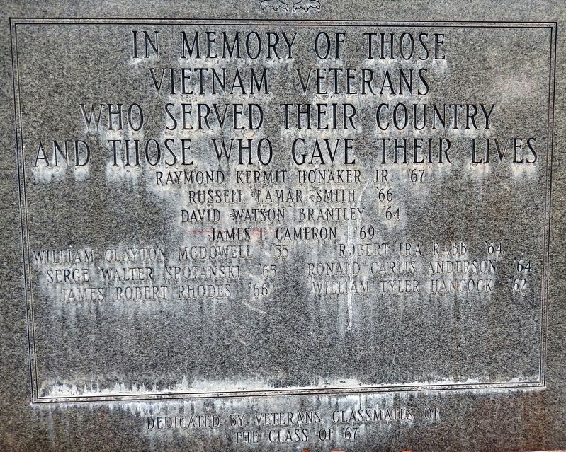 Glynn Academy Vietnam Veterans Memorial image. Click for full size.