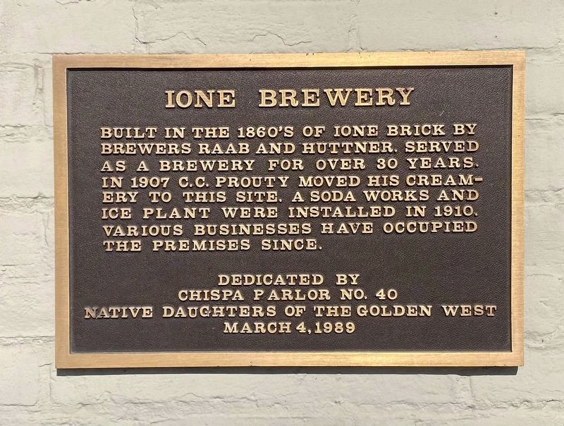Ione Brewery Marker image. Click for full size.