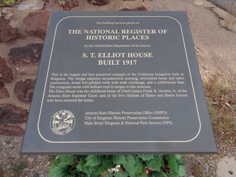 S.T. Elliot House Marker image. Click for full size.