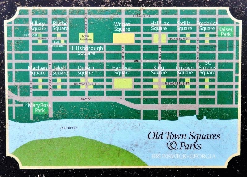 Marker detail: 1771 Town Plat � �the Oglethorpe Plan� image. Click for full size.