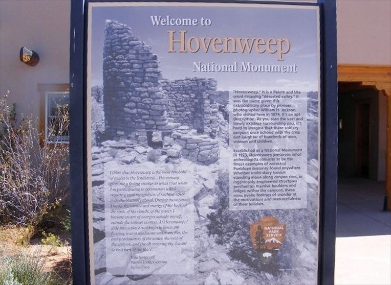 Welcome to Hovenweep National Monument image. Click for full size.