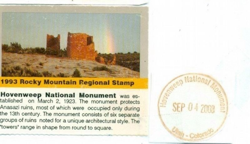 Hovenweep National Monument National Park Service Passport Stamp image. Click for full size.