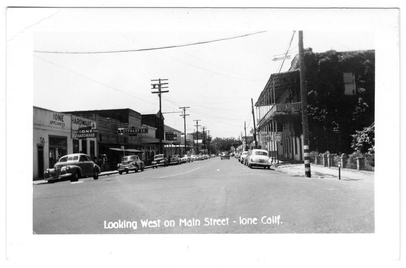<i>Looking West on Main Street, Ione, Calif.</i>. Click for full size. <i>Looking West on Main Street, Ione, Calif.</i> image. Click for full size.