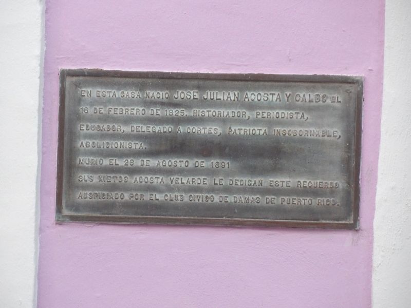 Jos Julin Acosta Birthplace Marker image. Click for full size.