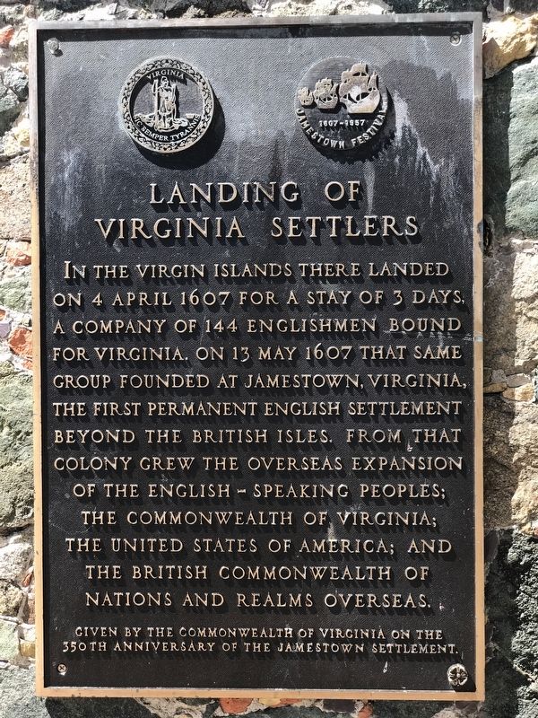 Landing of Virginia Settlers Marker image. Click for full size.