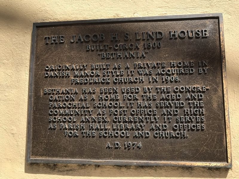 The Jacob H. S. Lind House Marker image. Click for full size.