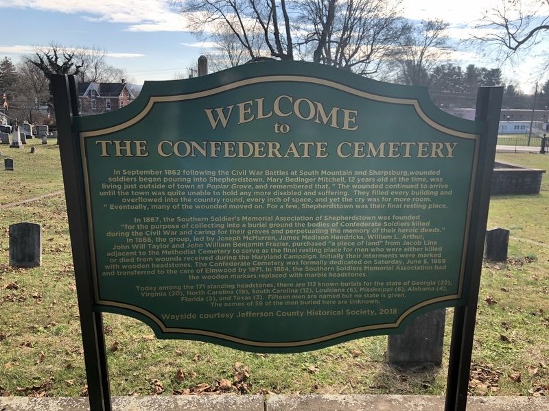 Welcome to the Confederate Cemetery Marker image. Click for full size.