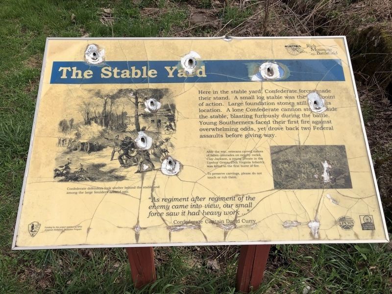 Damage to the Stable Yard Marker image. Click for full size.