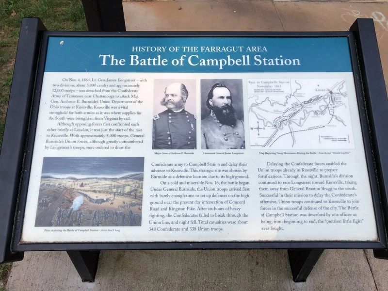 The Battle of Campbell Station Marker. Click for full size. The Battle of Campbell Station Marker image. Click for full size.