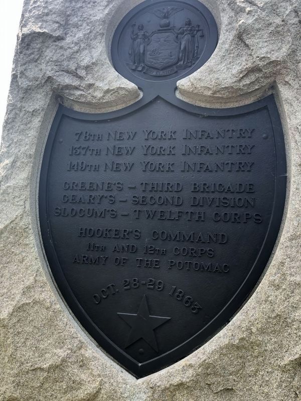 Greene's New York Brigade Marker (after refurbishment). Click for full size. Greene's New York Brigade Marker (after refurbishment) image. Click for full size.