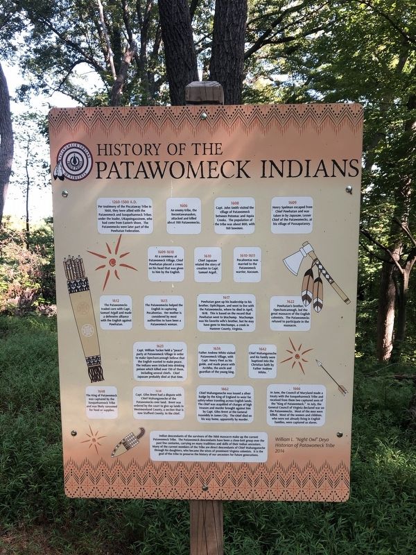 History of the Patawomeck Indians Marker image. Click for full size.