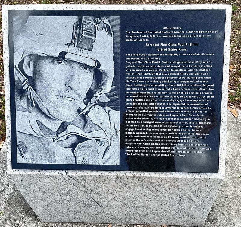 Sergeant First Class Paul R. Smith Marker image. Click for full size.