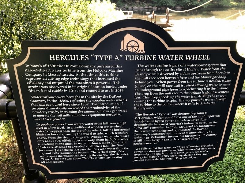 Hercules "Type A" Turbine Water Wheel Marker image. Click for full size.