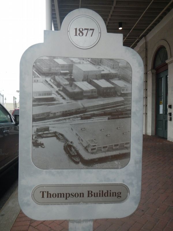 Thompson Building Marker, opposite side image. Click for full size.