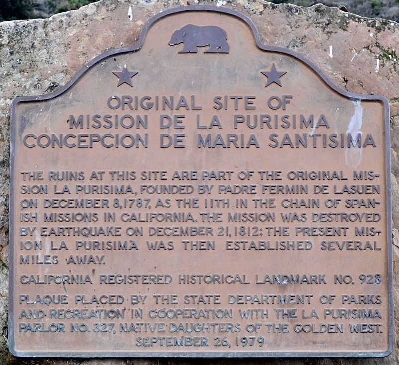 Original Site of Mission de La Purisima Marker image. Click for full size.