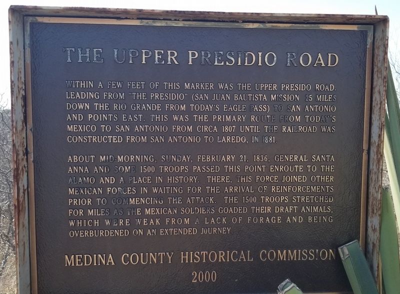 The Upper Presidio Road Marker image. Click for full size.