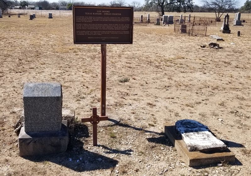 The Lon Moore family gravesite and Marker image. Click for full size.