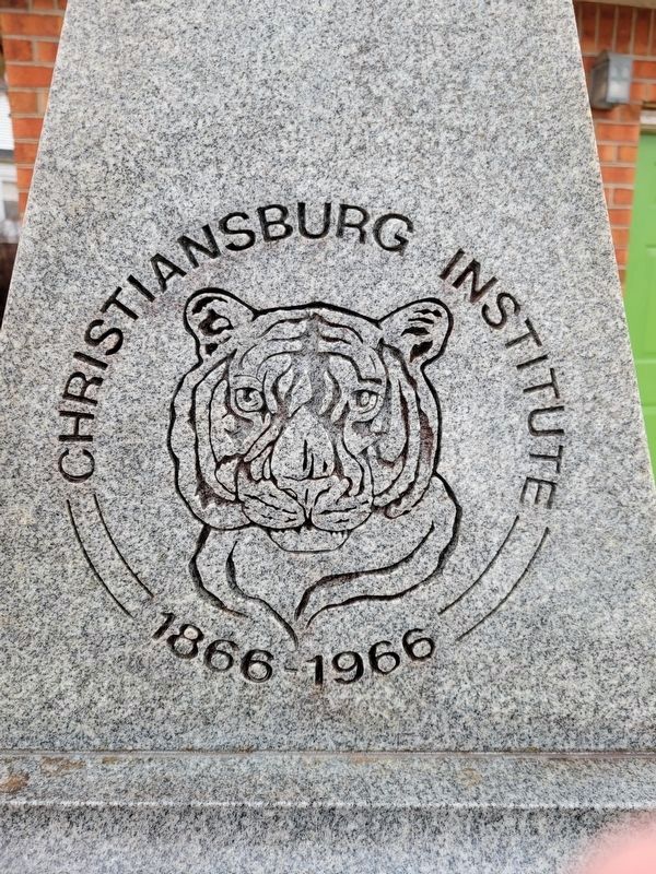 Mascot on the Christiansburg Institute Marker image. Click for full size.