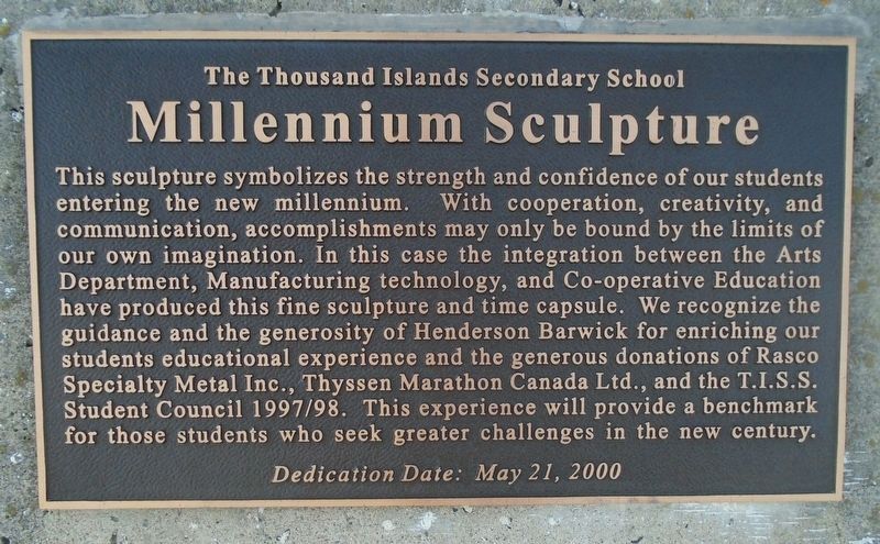 Millennium Sculpture Marker image. Click for full size.