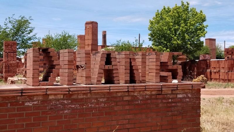 The D'Hanis Brick and Tile Company sign made out of bricks image. Click for full size.