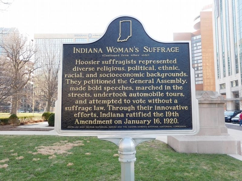 Indiana Woman's Suffrage Marker image. Click for full size.